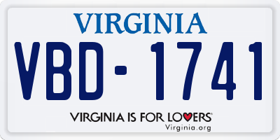VA license plate VBD1741