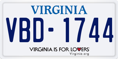 VA license plate VBD1744