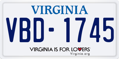 VA license plate VBD1745