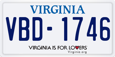 VA license plate VBD1746