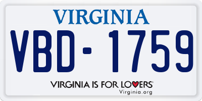VA license plate VBD1759