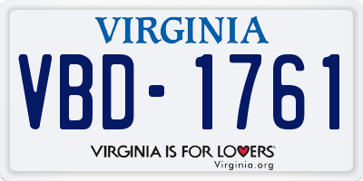 VA license plate VBD1761