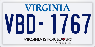 VA license plate VBD1767