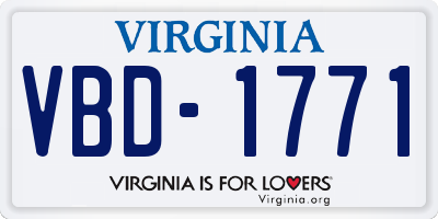 VA license plate VBD1771