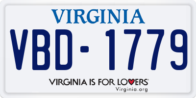 VA license plate VBD1779
