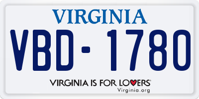 VA license plate VBD1780