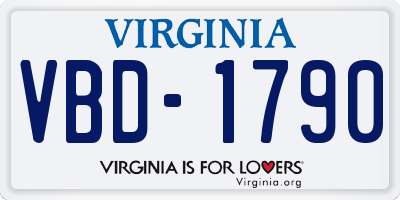 VA license plate VBD1790