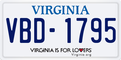VA license plate VBD1795
