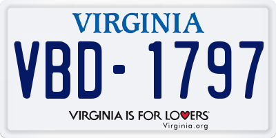 VA license plate VBD1797