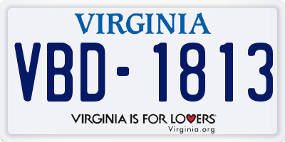 VA license plate VBD1813