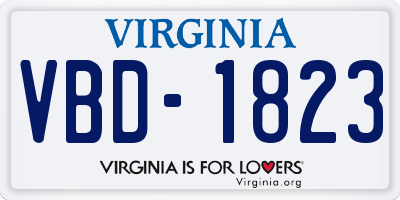 VA license plate VBD1823