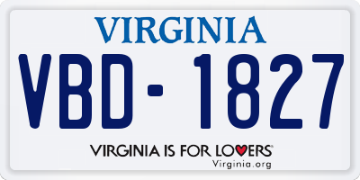 VA license plate VBD1827