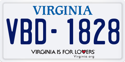 VA license plate VBD1828