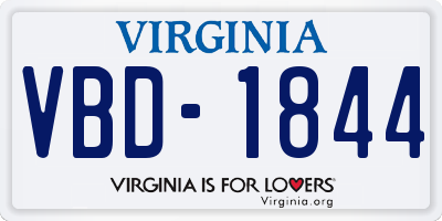 VA license plate VBD1844
