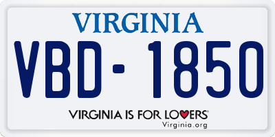 VA license plate VBD1850