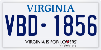 VA license plate VBD1856