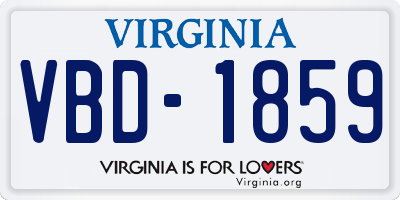 VA license plate VBD1859