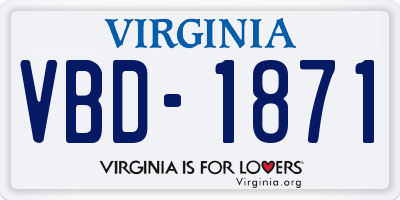 VA license plate VBD1871