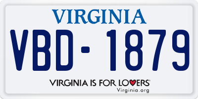 VA license plate VBD1879