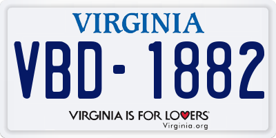 VA license plate VBD1882