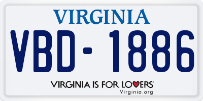 VA license plate VBD1886