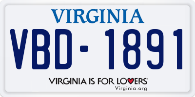 VA license plate VBD1891