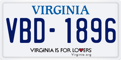 VA license plate VBD1896