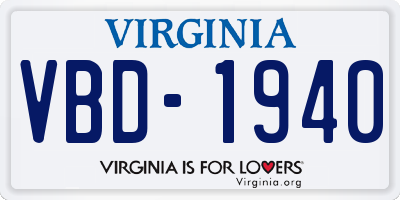 VA license plate VBD1940