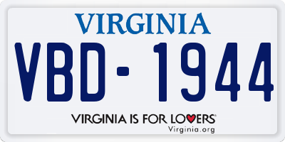 VA license plate VBD1944