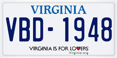 VA license plate VBD1948