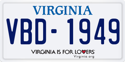 VA license plate VBD1949