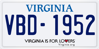 VA license plate VBD1952
