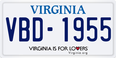 VA license plate VBD1955