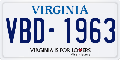 VA license plate VBD1963