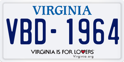 VA license plate VBD1964