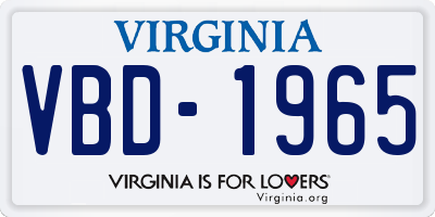 VA license plate VBD1965