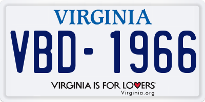 VA license plate VBD1966