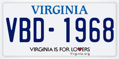 VA license plate VBD1968