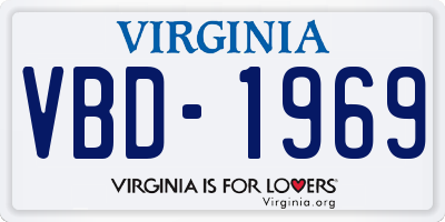 VA license plate VBD1969