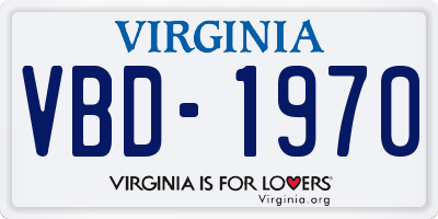 VA license plate VBD1970
