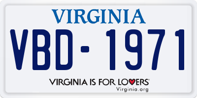 VA license plate VBD1971