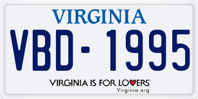 VA license plate VBD1995