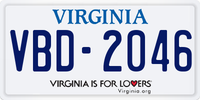 VA license plate VBD2046