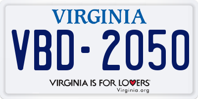 VA license plate VBD2050