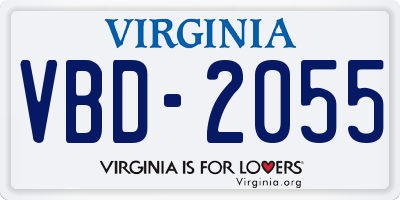 VA license plate VBD2055