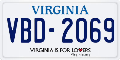 VA license plate VBD2069