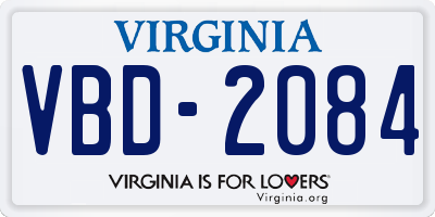 VA license plate VBD2084