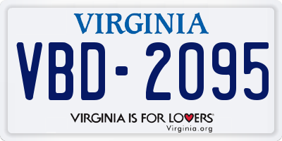 VA license plate VBD2095