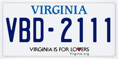 VA license plate VBD2111