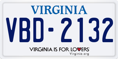 VA license plate VBD2132